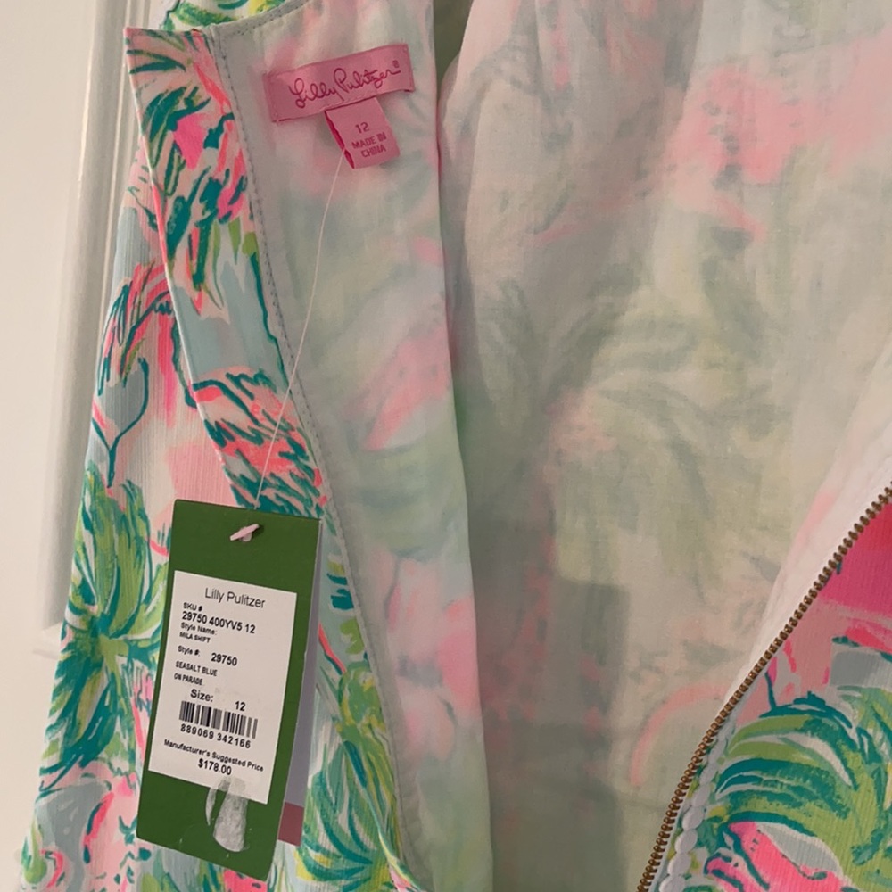 Mila Lilly Pulitzer Dress Seasalt Blue on Parade - Picture 5 of 11